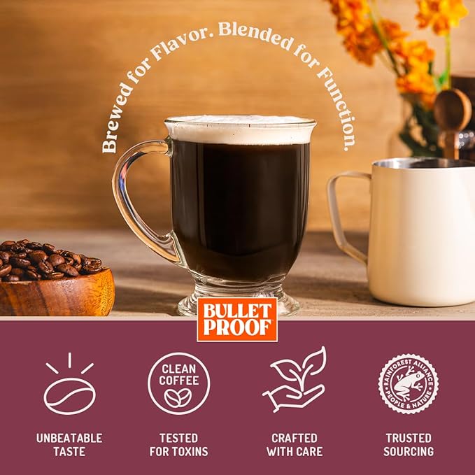 Bulletproof The Maximizer Ground Coffee, 10 Ounces, Clean Coffee with Prebiotics, Metabolism and