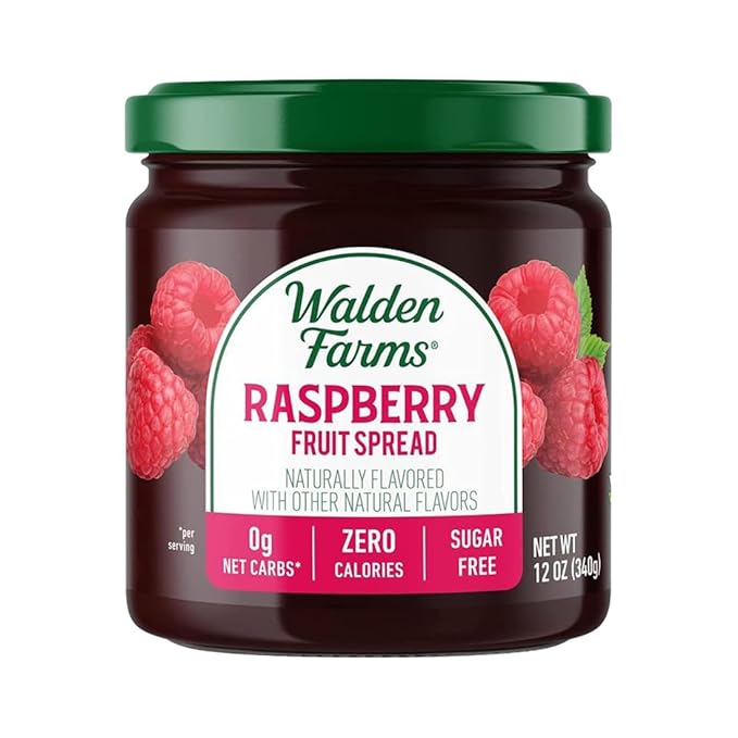 Walden Farms Raspberry Fruit Spread – Zero Calorie, Low Carb, Keto-Friendly, Vegan, Sugar-Free