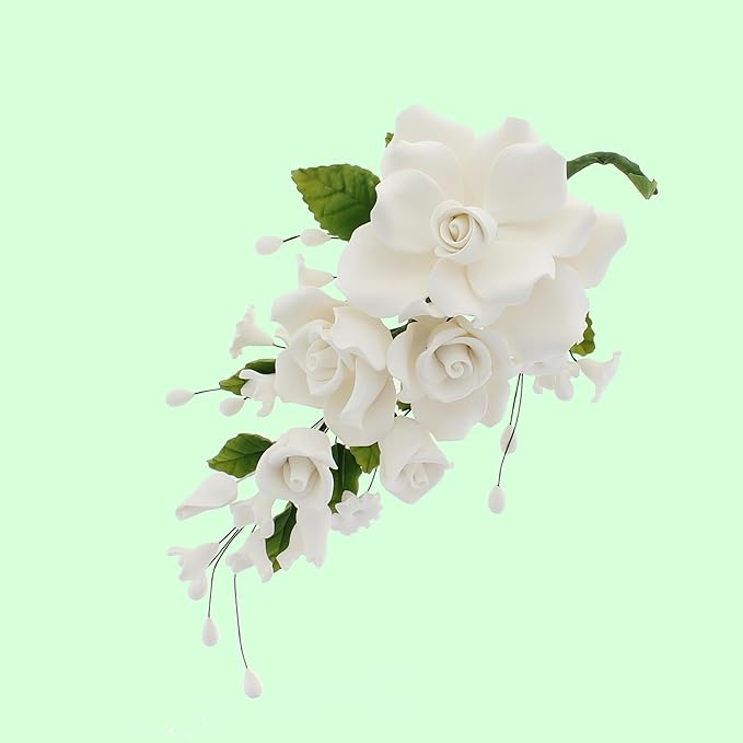 Global Sugar Art Premium Rose Spray, Large, White, 1 Count by Chef Alan Tetreault