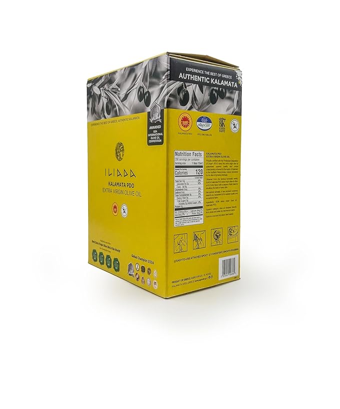 Iliada Kalamata PDO Extra Virgin Olive Oil Bag in a Box, 3Lt | Multi-Awarded | Single Region 100%