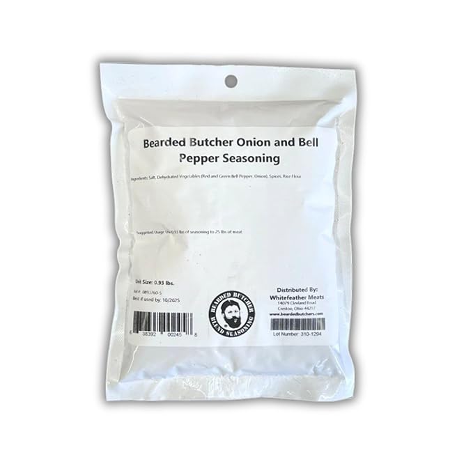 Bearded Butchers Onion and Bell Pepper Seasoning, 15 oz ??For Up to 25 lbs of Meat ??Perfect for