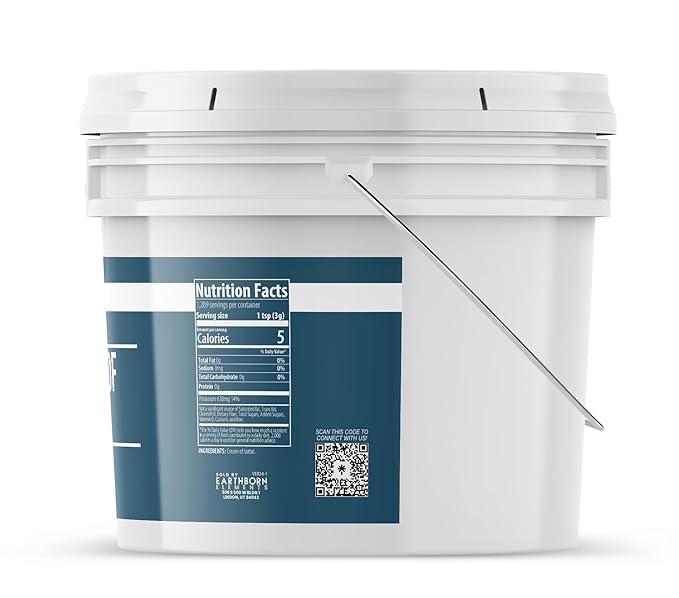 Earthborn Elements Cream of Tartar (1 Gallon), Baking Ingredient, Non GMO