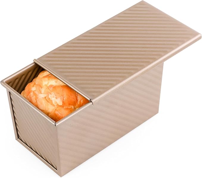 AMAGABELI GARDEN & HOME Pullman Loaf Pan with Lid 1 lb Dough Capacity 9x4 inch Non-Stick Bread Pans