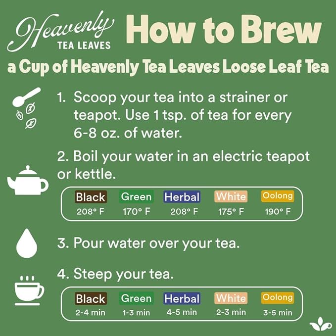 Heavenly Tea Leaves Organic Ginger Lemon Green, Loose Leaf Green Tea, 4 oz. (Approx. 50 Cups of