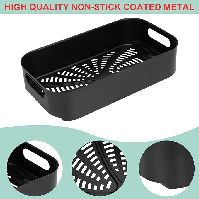 Air Fryer Basket & Paper Liner for Ninja FG551 Foodi Smart XL 6-in-1 Indoor Grill,Non-Stick Air