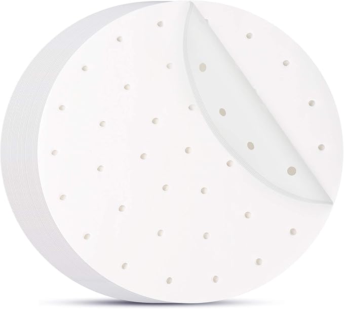Beasea Air Fryer Parchment Paper 11 Inch, 200pcs Disposable White Perforated Parchment Paper for