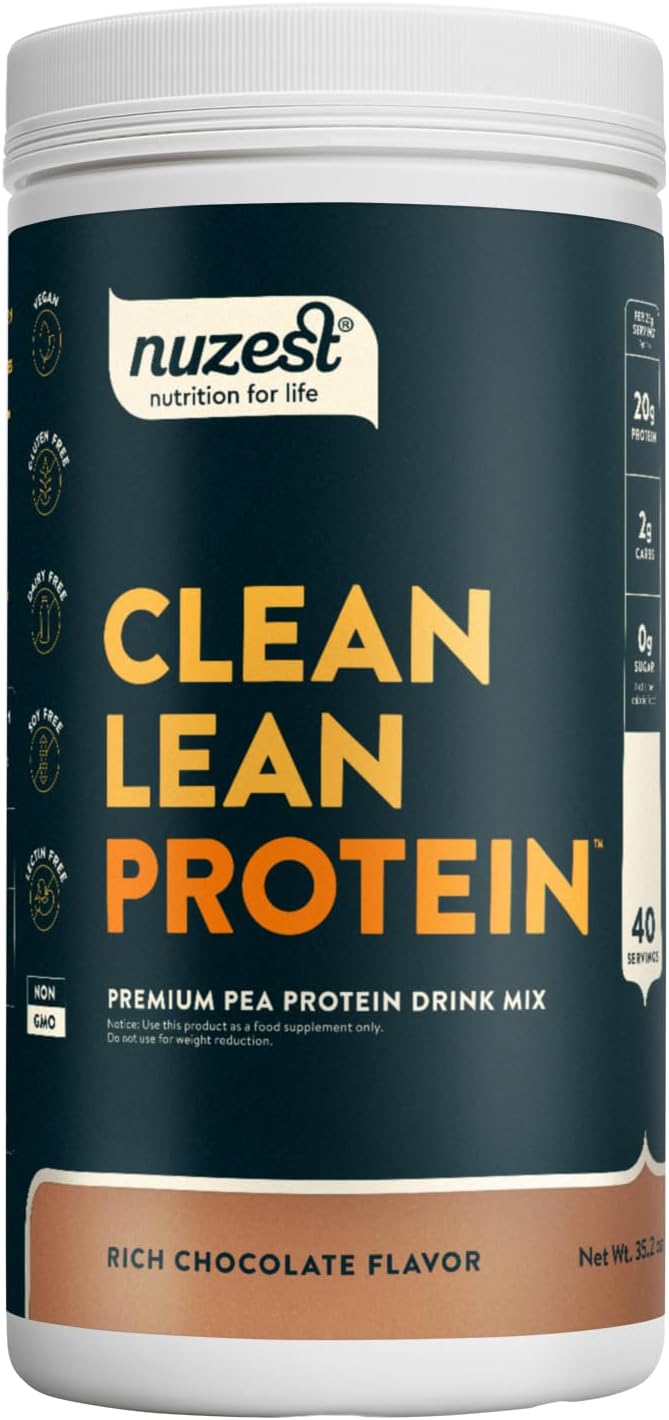 Nuzest - Pea Protein Powder - Clean Lean Protein, Premium Vegan Plant Based Protein Powder, Dairy