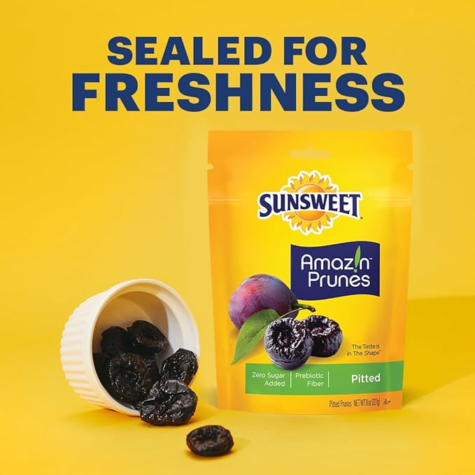 Sunsweet Amazin' Pitted Prunes - Dried Prunes Pitted Unsweetened - Gluten Free, Vegan, Low Fat
