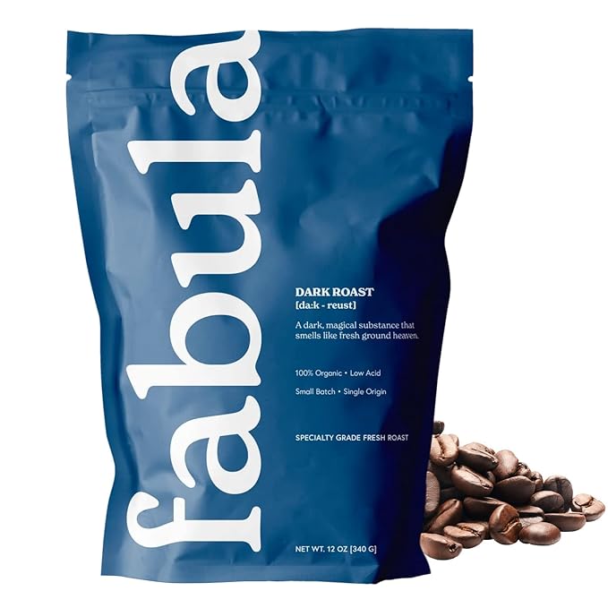 Fabula Coffee Dark Roast Whole Beans - Organic - Low Acid - Single Origin - Non GMO - Mold Free