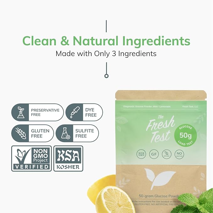 The Fresh Test, 50-gram Powder Drink Mix | Additive-Free, Non-GMO, Organic Ingredients | Mint