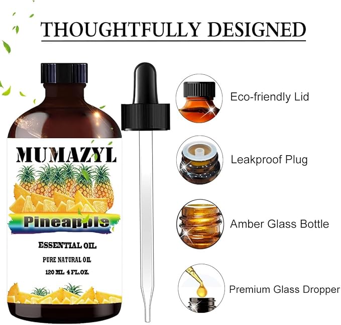 Pineapple Essential Oil, Pineapple Oil 4 Fl Oz 120ML for Diffuser Humidifier Yoga Cleaning DIY