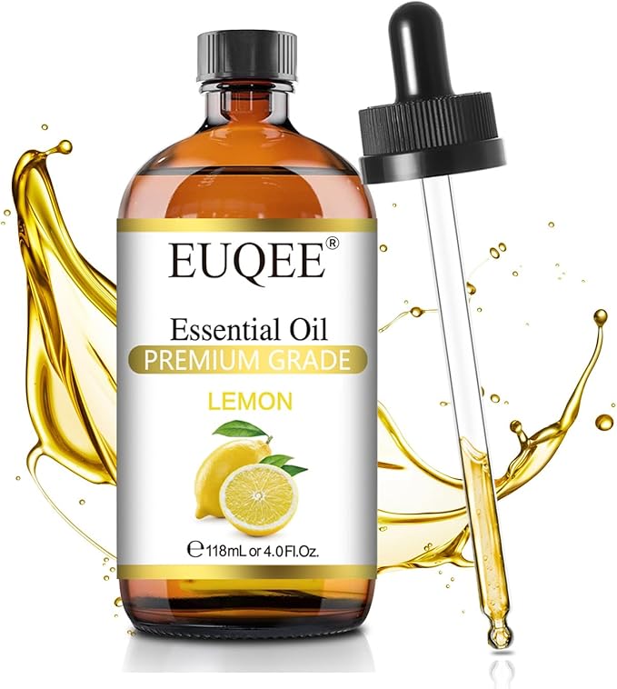 Lemon Essential Oil with Glass Dropper, Great for Aromatherapy, DIY Soap, Humidifier, Candle