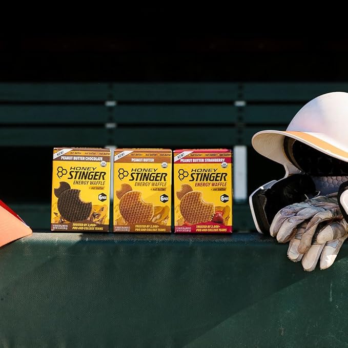 Honey Stinger Organic Peanut Butter Energy Waffle Variety Pack, 6 Pack Each of Peanut Butter, PB