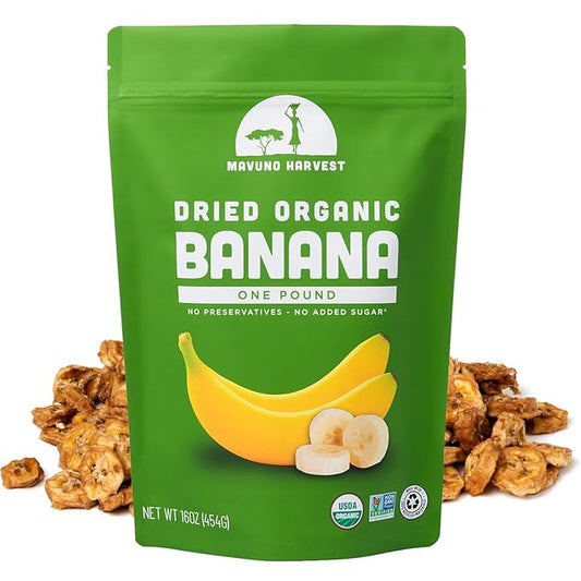 Mavuno Harvest Dried Banana Chips Fruit Snacks | Organic Dried Banana | Healthy Snacks for Kids &