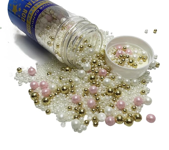 Gold dragees sprinkles Gold Sprinkles for Cake Decorating, White Pink Pearl Sugar Cupcake, Cookies