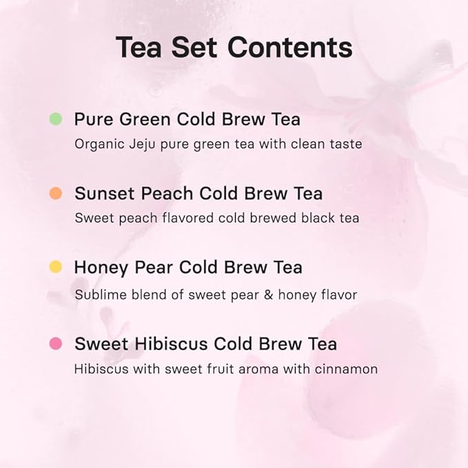 OSULLOC Cold Brew Tea Gift (20 count, 4 flavors x 5 EA) | Assorted Korea Iced Tea Bag Gift Sampler
