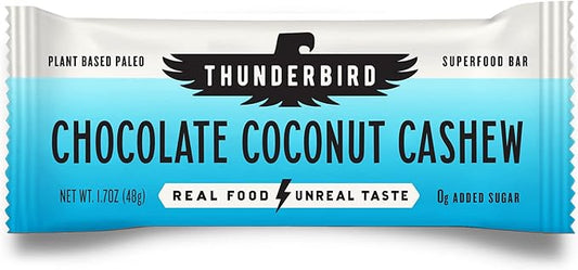 Thunderbird Bars Energy Snack, Gluten-Free with Protein, Healthy Real Food, Vegan Paleo Non-GMO, No