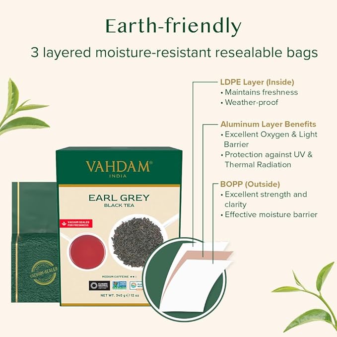 VAHDAM, Earl Grey Tea Loose Leaf 170+ Cups (340g/12oz) Citrusy & Delicious Black Tea blended with