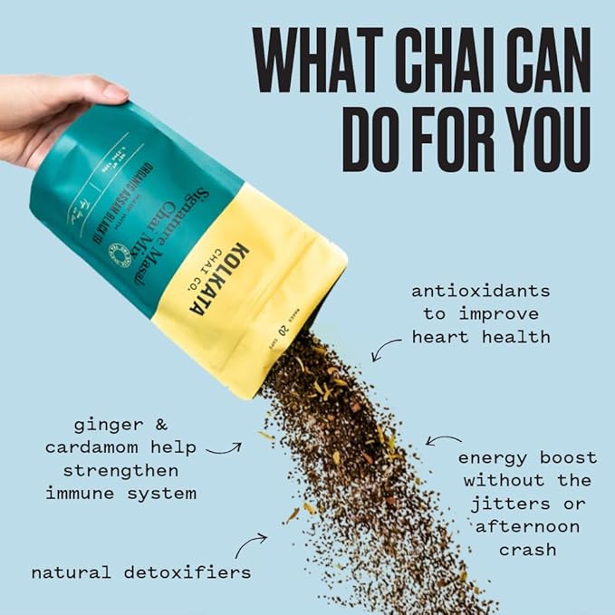 Kolkata Chai Signature Masala Chai & Rose Chai Combo Pack, Makes 40 cups, Premium loose leaf tea