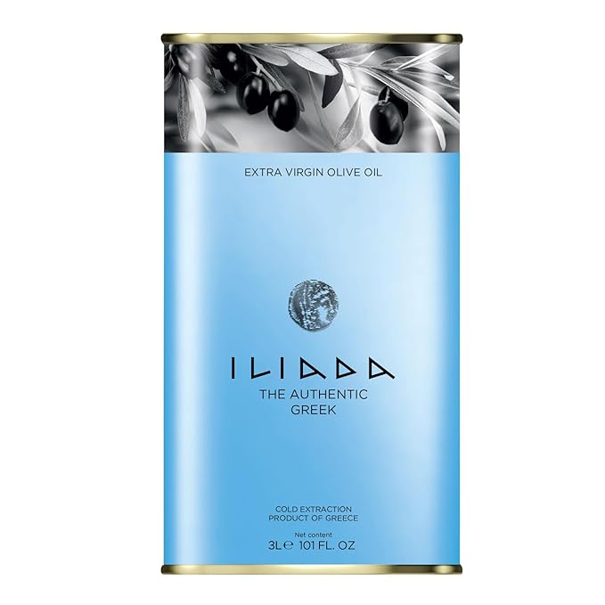 ILIADA Greek Extra Virgin Olive Oil 3L | 100% Greek | Monovarietal Koroneiki | Cold-Pressed | High