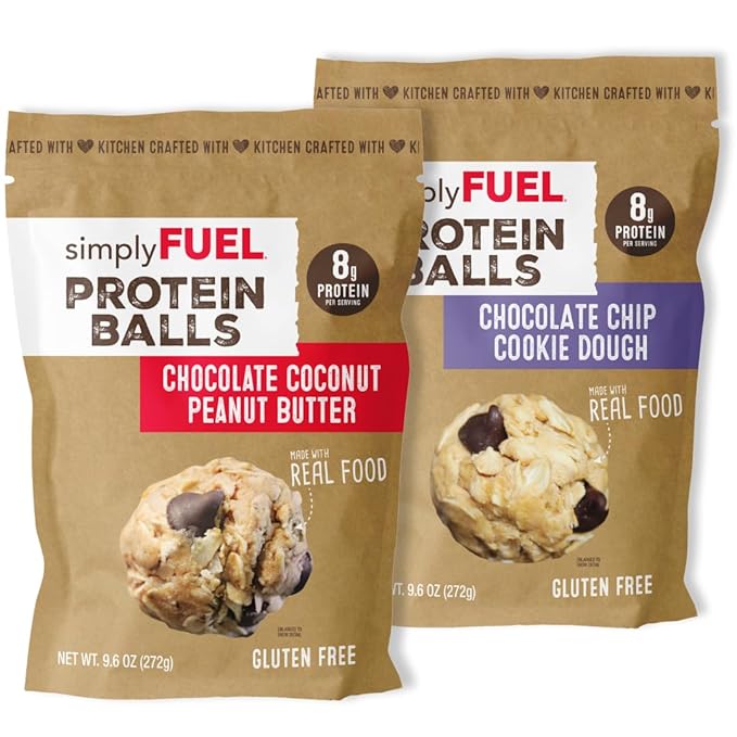 simplyFUEL Protein Ball Variety Pack - Whole Food Balls with Probiotics - 8g Protein Snack - Gluten