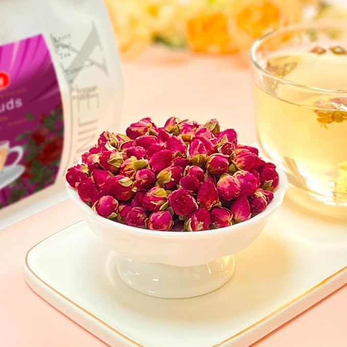 XIEJINJI Rose Tea - 100% Pure Loose Dried Rose Buds(5.3oz/150g) - Food Grade Natural Herbal Tea