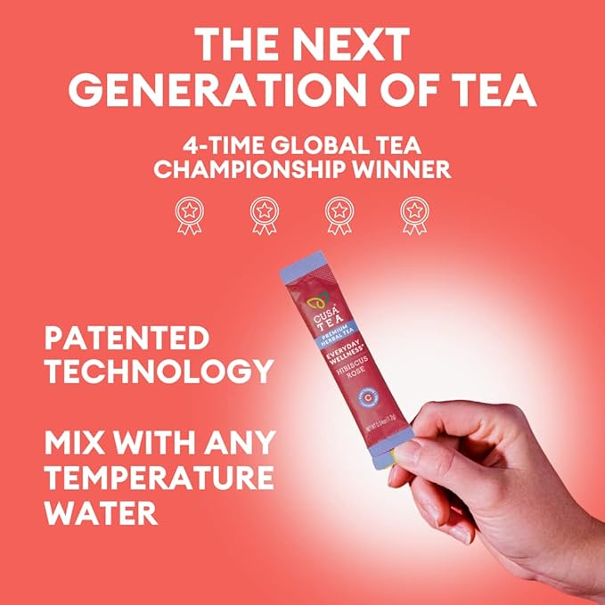 Cusa Tea & Coffee | Everyday Wellness Herbal Tea | Premium Caffeine Free Instant Tea | Hot & Iced