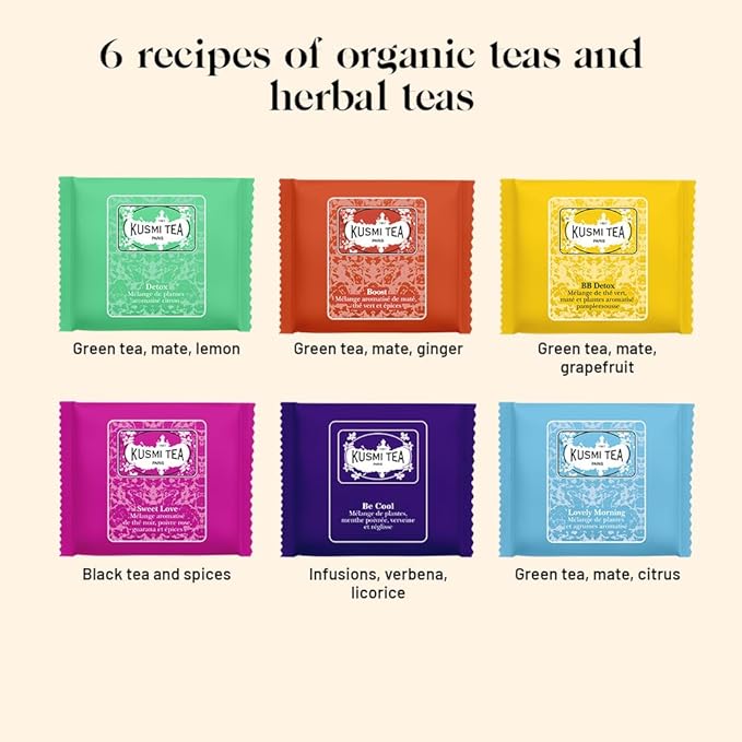 Kusmi Tea - Organic Tea Gift Set - Sampler Assortment Variety Box - Gift Idea for Men and Women