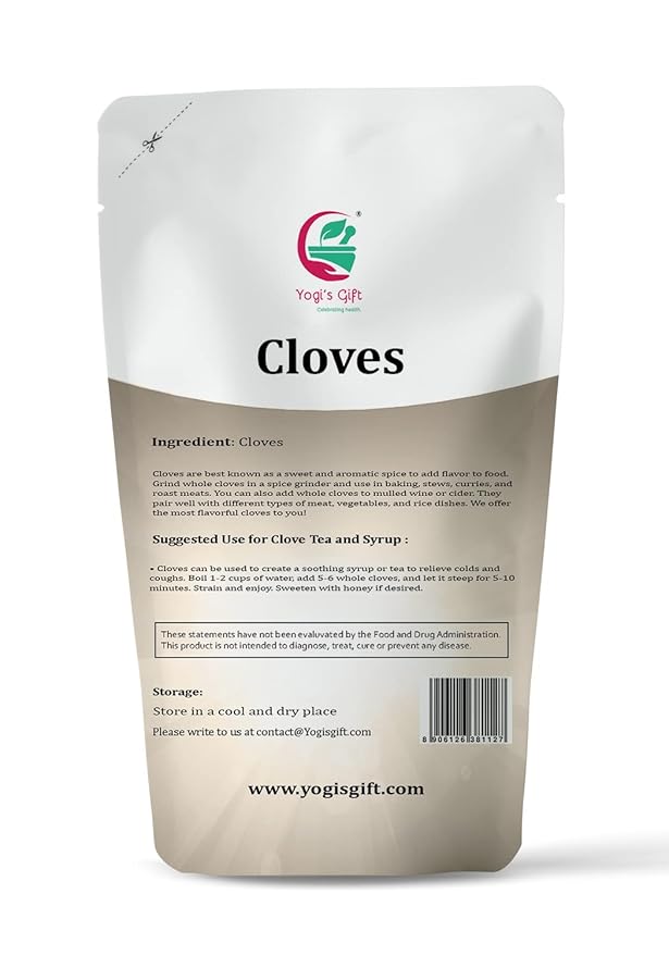 Cloves Whole 4 Oz | Fresh and Flavorful Hot Spice for Tea, Chai, Savory, Desserts and More | Whole