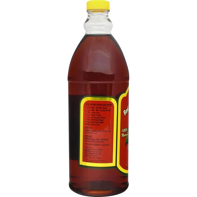 Sadaf Red Wine Vinegar - 100% Natural Red Wine Vinegar for Cooking & Food Flavoring - Kosher - 32