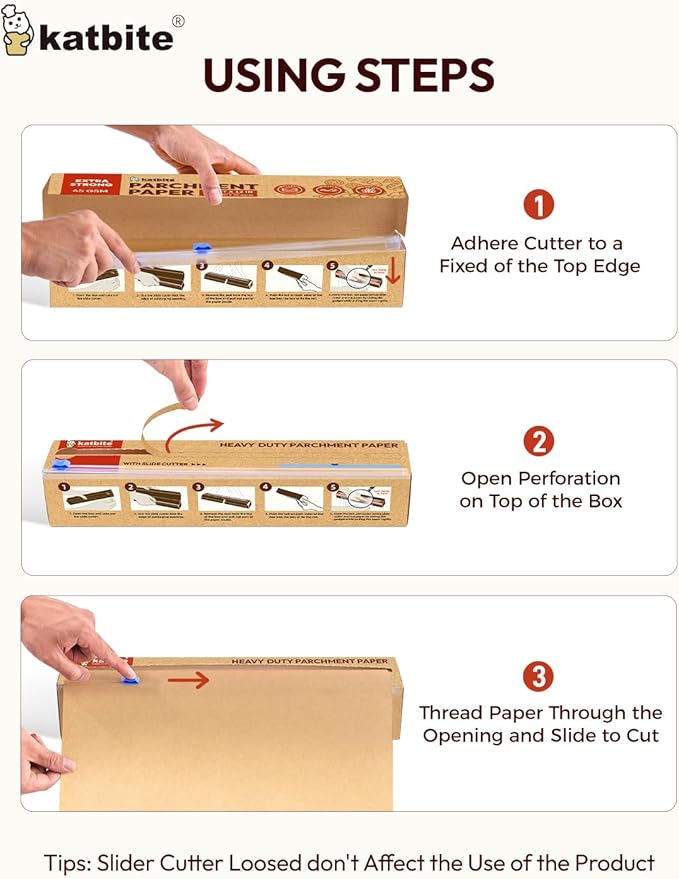 Unbleached Parchment Paper Roll for Baking 12in x 262ft, 260 Sq.Ft, Heavy Duty & Non-stick Baking