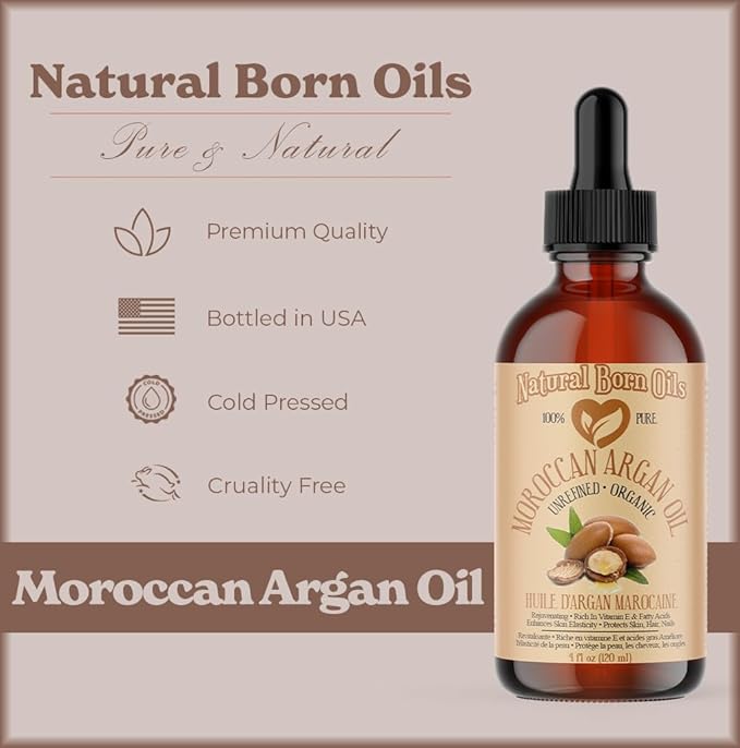 8oz Moroccan Argan Oil, 100% Pure and Natural, Cold-pressed, Organic ??Works Magic on Your Skin and