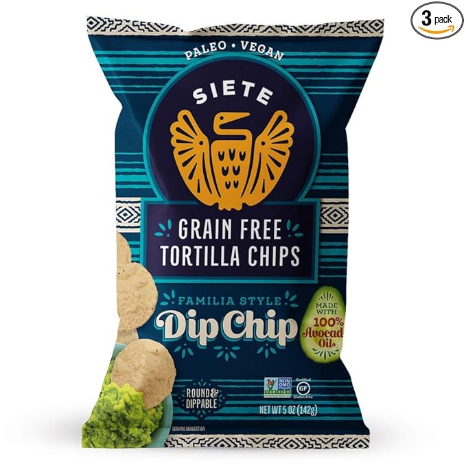 Siete Grain Free Tortilla Chips | Gluten Free Chips | Paleo & Vegan Snacks | Non GMO | Dip Chip, 5