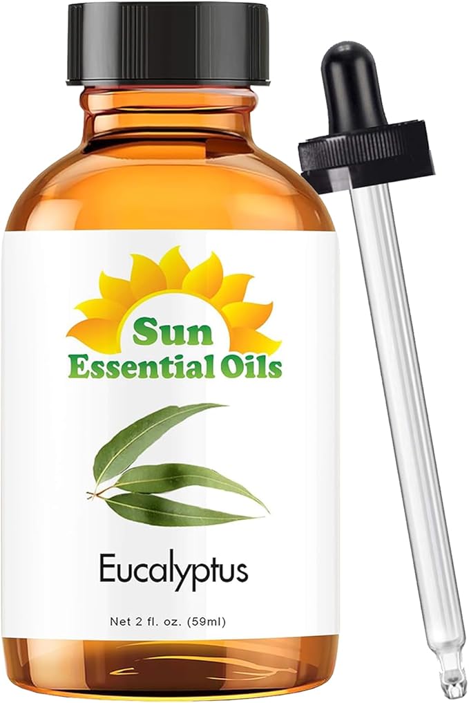 Sun Essentials Oils - 2 oz Eucalyptus Essential Oil with Dropper for Diffuser, Skin, Aromatherapy