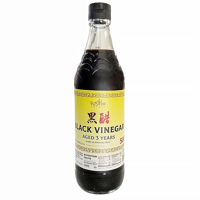 Fusion Select 500ml Chinese Black Vinegar - Authentic Chinkiang Black Vinegar for Cooking, Sauces