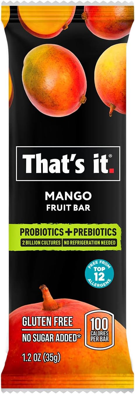 That's it. Probiotic Fruit Bar Variety Pack, Mango & Blueberry Flavors, Just Real Fruit +