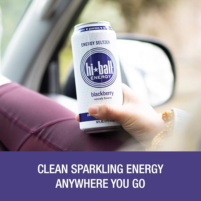 Hiball Clean Energy Seltzer Water, Caffeinated Sparkling Water Made with Vitamin B12 and Vitamin