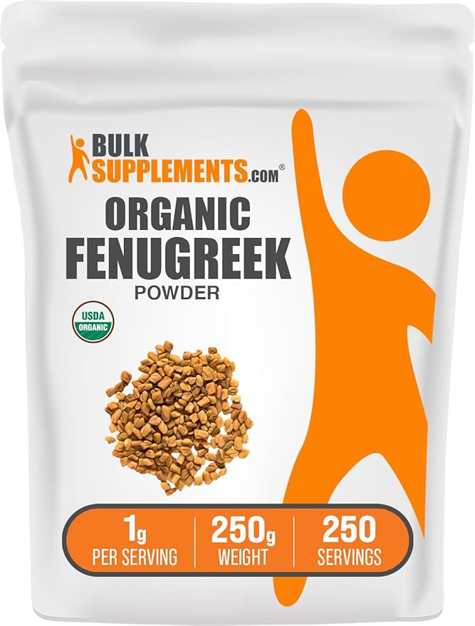 BulkSupplements.com Organic Fenugreek Powder - from Organic Fenugreek Seeds, Trigonella