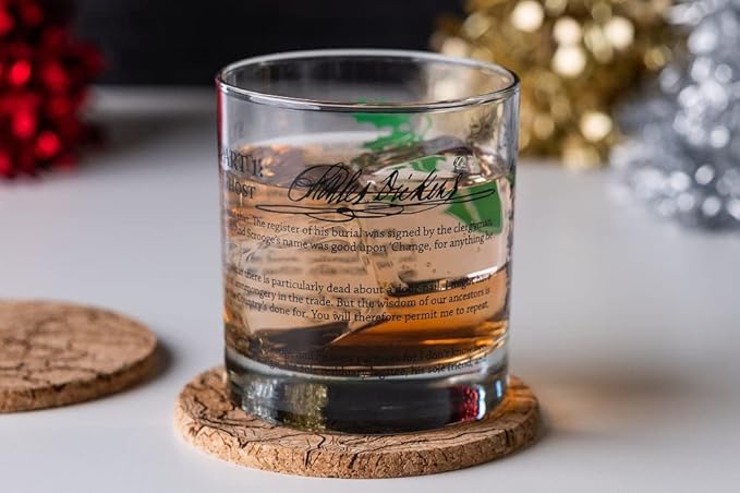 Well Told Classic Literature Rocks Glass - A Christmas Carol by Charles Dickens - Old Fashioned