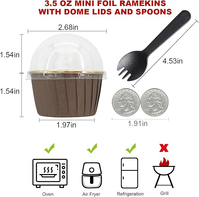 Muffin Cups with Lids 100Pack,Free-Air 3.5Oz Foil Cupcake Liners,Mini Muffin Liners Cupcake Baking