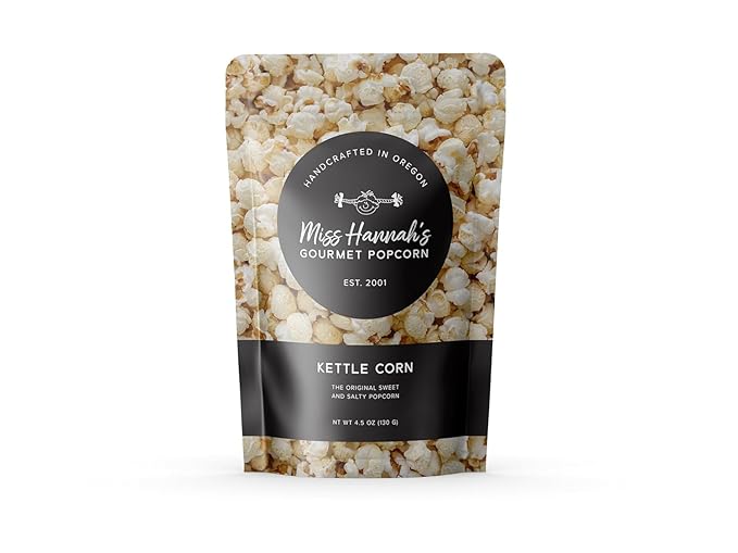Miss Hannah's Gourmet Kettle Corn - Classic Sweet & Salty Crunchy Popcorn | Vegan, Gluten-Free