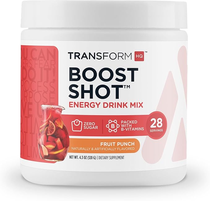 TransformHQ Everyday Boost Shot 28 Servings (Fruit Punch) - Non-GMO, Gluten-Free