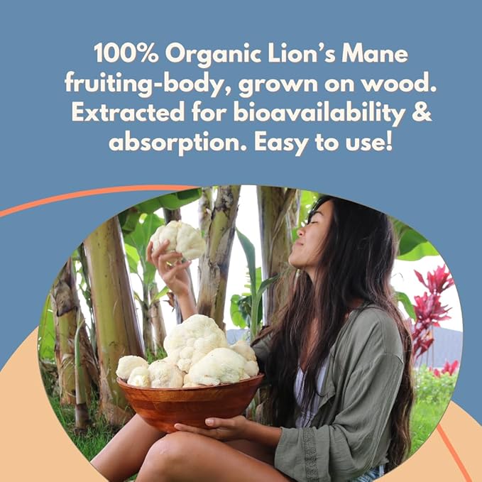 Malama Organic Mushroom Hot Cacao Mix, Lion's Mane Mushroom Powder with Fair Trade Cacao for Focus