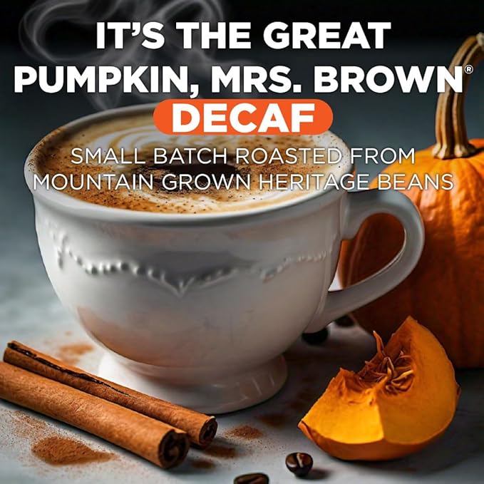 Maud's Decaf Pumpkin Spice Flavored Coffee Pods, 18 ct, Medium Roast Flavored Coffee in Recyclable