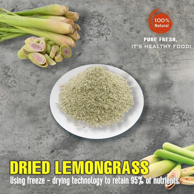 DRIED LEMONGRASS 2.47 Oz (70g) VIETFARMFOOD: Pure, natural freeze-dried spice made from real