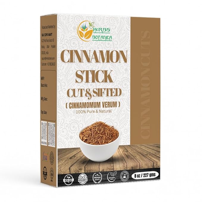 Herbs Botanica Cinnamon Bark Sticks Chips for Baking, Herbal Tea Rich Aroma and Great Flavour