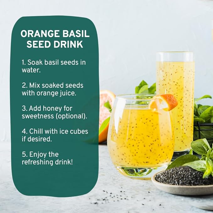 HANDPICK Holy Basil Seeds (397g/14oz) Gluten free, Raw Sabja, Tukmaria Seeds from India, Packed in