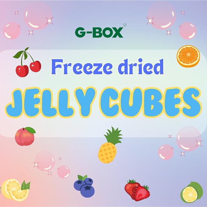 G-Box Freeze-Dried Strawberry Jello Cubes - 2 oz | USA-Made Freeze Dried Strawberries |