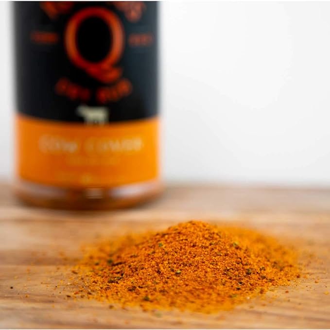 Kosmos Q Cow Cover BBQ Dry Rub, Smoky & Savory Beef Seasoning with Chili Pepper, Garlic, Onion &