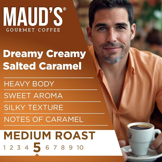 Maud's Salted Caramel Favored Instant Coffee, 26 ct, 100% Arabica Coffee, Medium Roast, Instant Hot